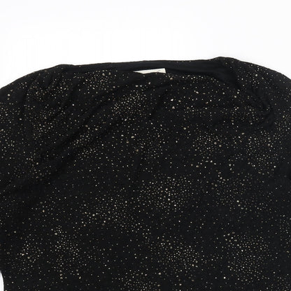 Womens UK Size 12 Damsel in a Dress Black Basic Blouse