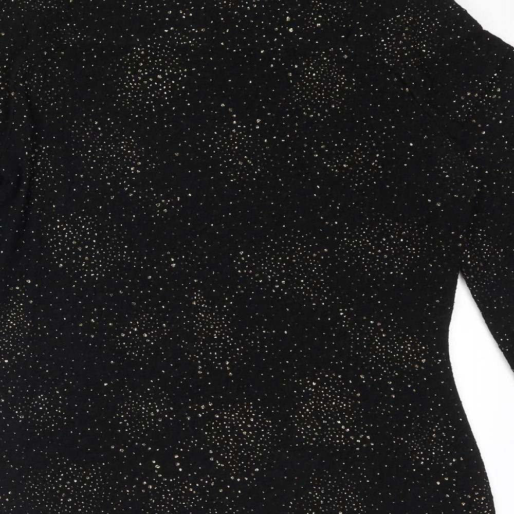 Womens UK Size 12 Damsel in a Dress Black Basic Blouse