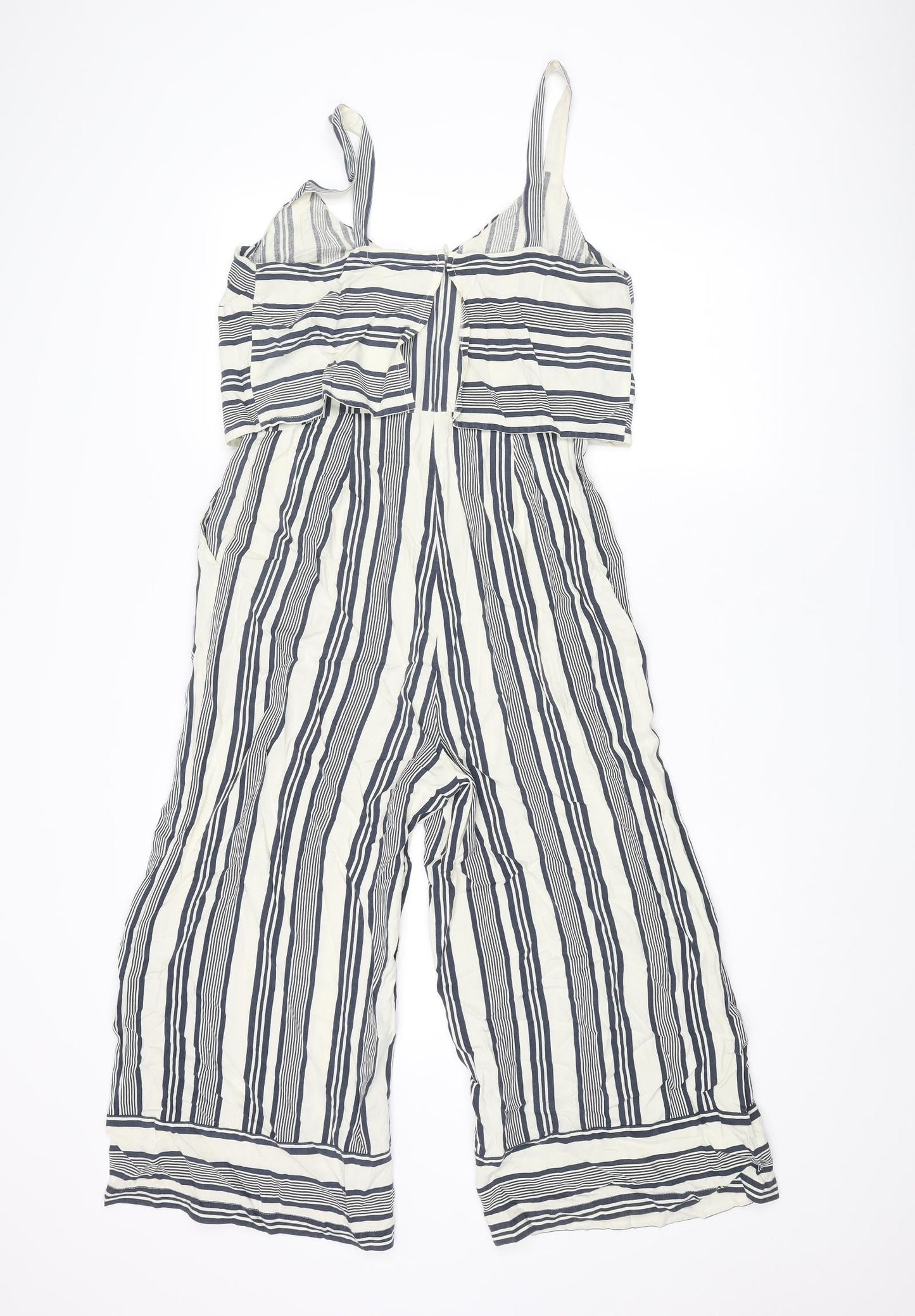 Native Youth Womens Blue Striped Cotton Jumpsuit One-Piece Size S L21 in Zip