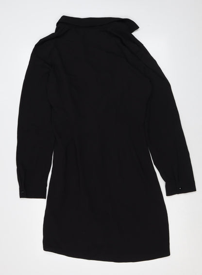 Very Womens Black Polyester Mini Size 12 Collared Zip