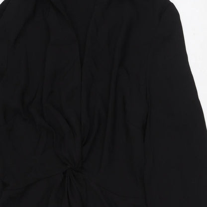 Very Womens Black Polyester Mini Size 12 Collared Zip