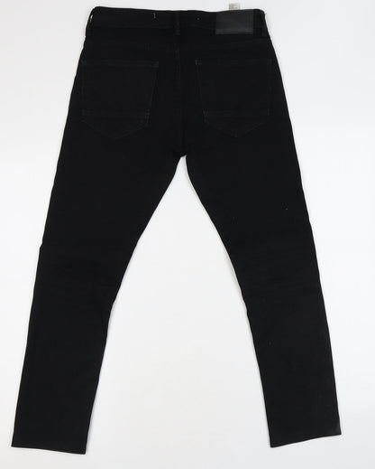Mens UK Size 28 in Burton Regular Fit Skinny Black Jeans