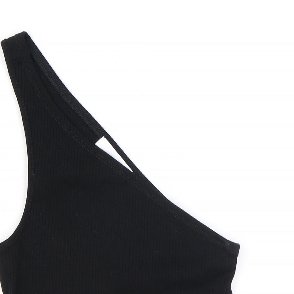 Womens UK Size 8 Topshop Black Cropped Tank