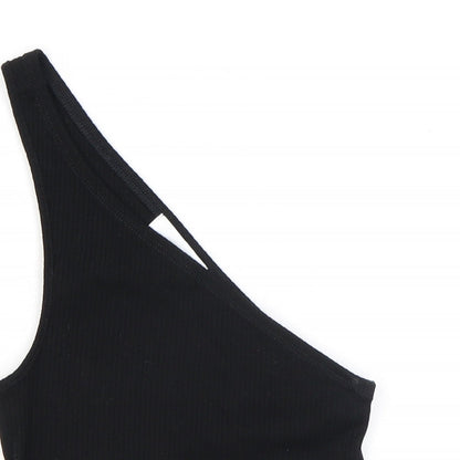 Womens UK Size 8 Topshop Black Cropped Tank