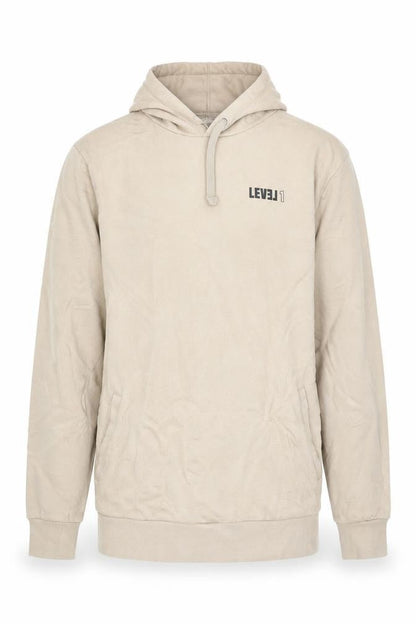 Level1 Mens Beige Cotton Pullover Hoodie Size M