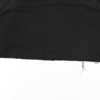 Bershka Womens Black Cotton Pullover Sweatshirt Size S Pullover - Cropped Raw Hem