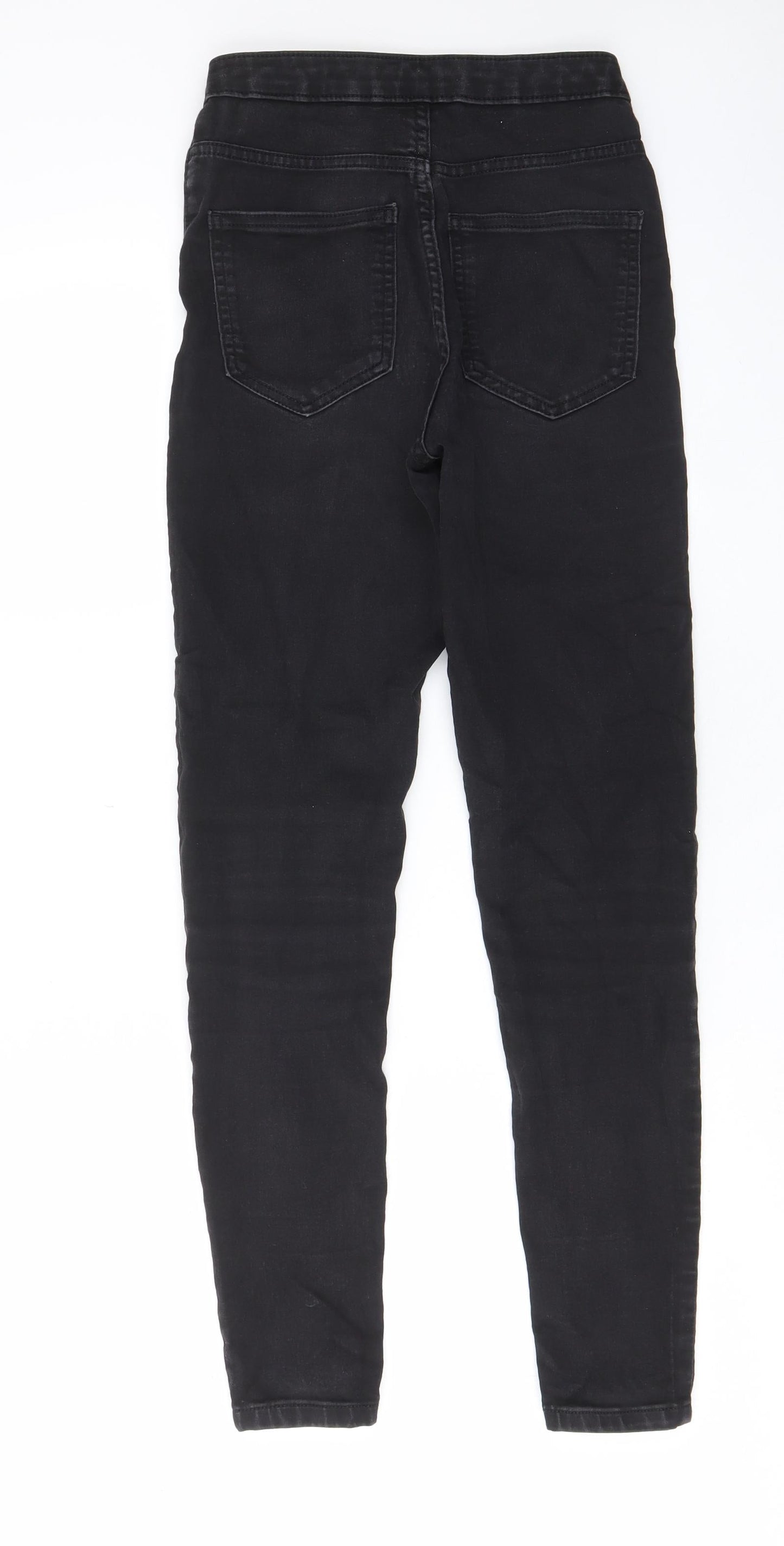 Marks and Womens Grey Cotton Skinny Jeans Size 8 L27 in Regular Zip - Pockets