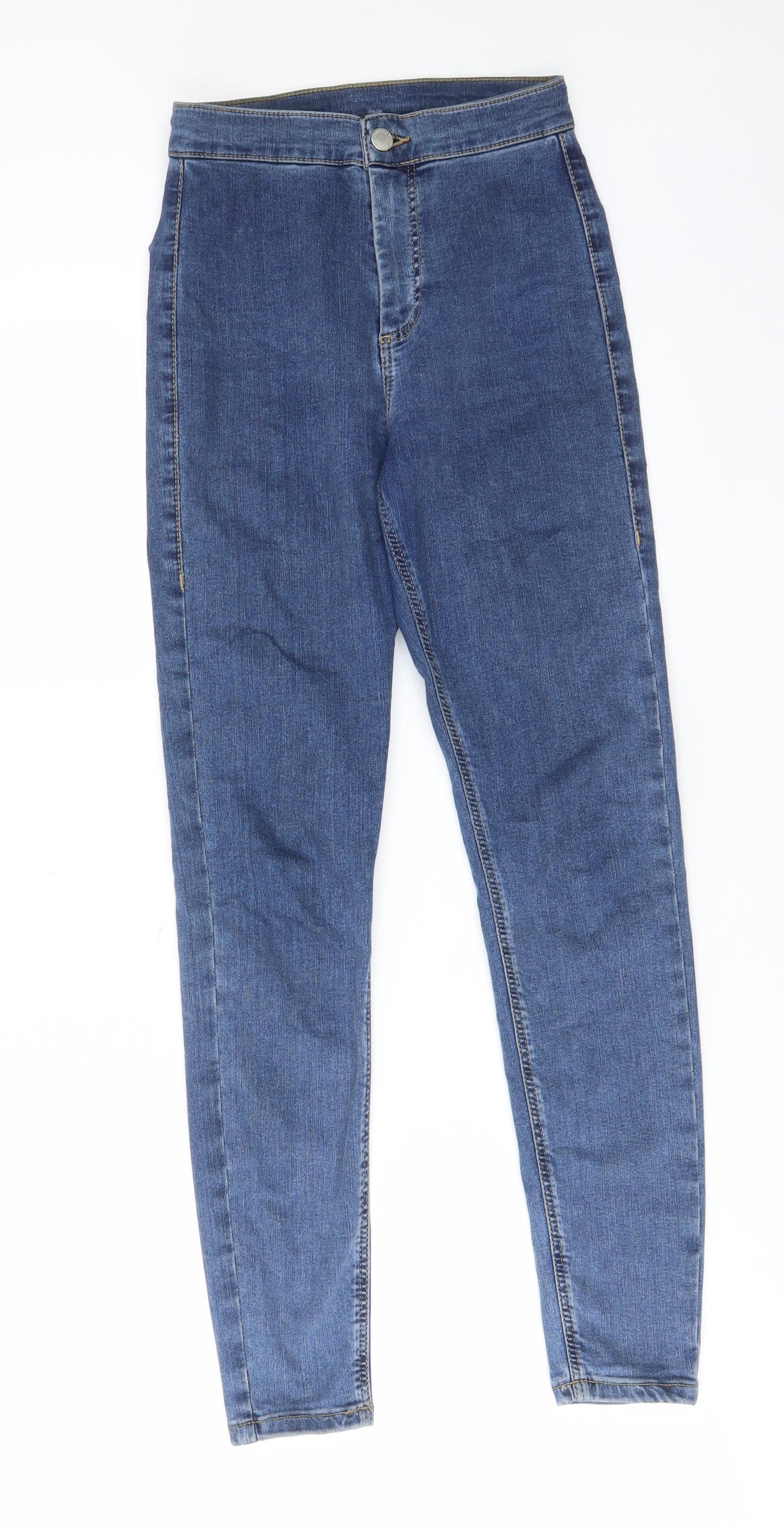 Topshop Womens Blue Cotton Skinny Jeans Size 26 in L30 in Regular Zip - Pockets
