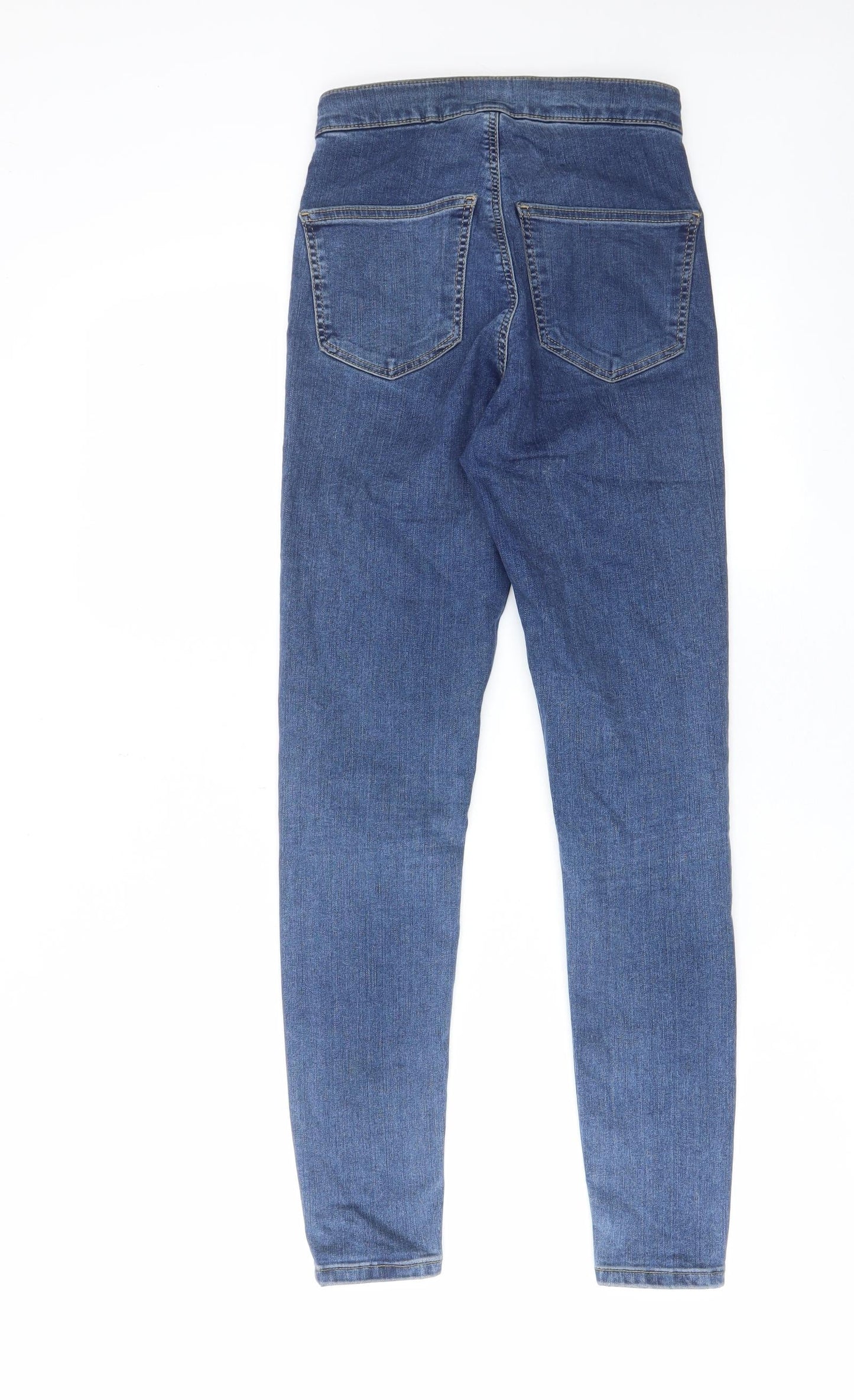 Topshop Womens Blue Cotton Skinny Jeans Size 26 in L30 in Regular Zip - Pockets
