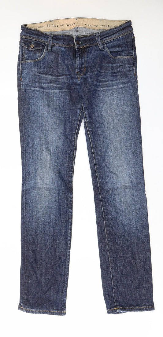 Kuyichi Mens Blue Cotton Straight Jeans Size 30 in L30 in Regular Zip - Pockets, Belt Loops