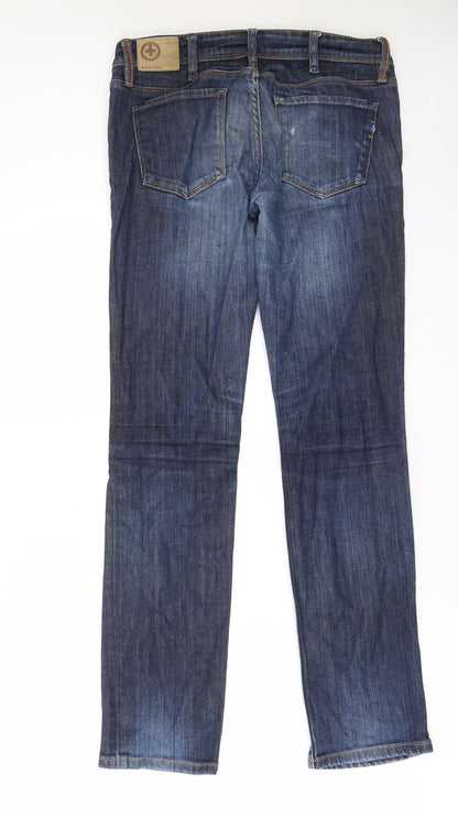 Kuyichi Mens Blue Cotton Straight Jeans Size 30 in L30 in Regular Zip - Pockets, Belt Loops