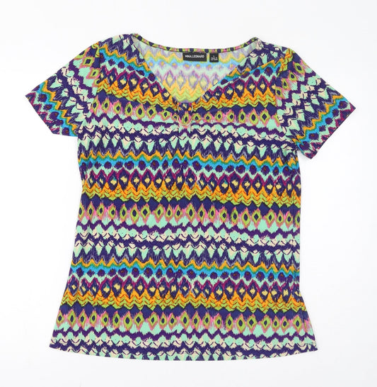 Womens UK Size L Nina Leonard Multicoloured Basic T-Shirt