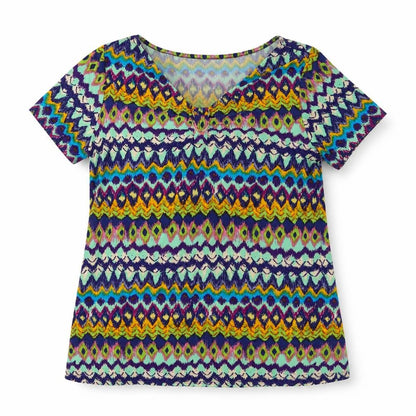 Womens UK Size L Nina Leonard Multicoloured Basic T-Shirt