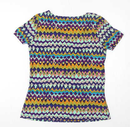 Womens UK Size L Nina Leonard Multicoloured Basic T-Shirt