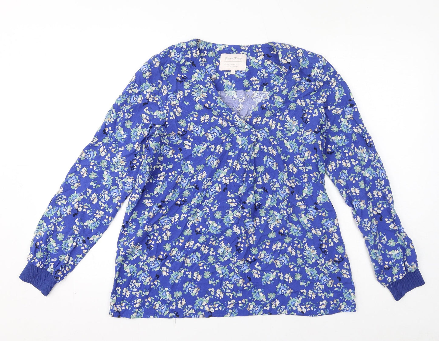 Womens UK Size 4 Part Two Blue Basic Blouse