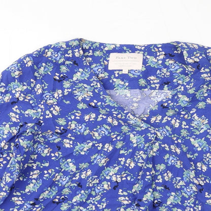 Womens UK Size 4 Part Two Blue Basic Blouse