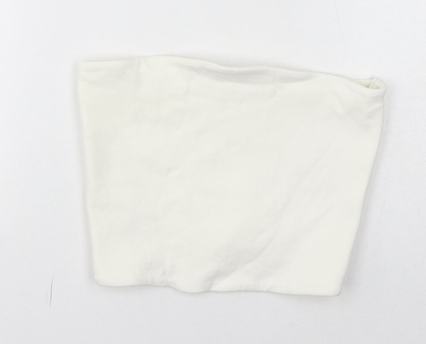 Womens UK Size L Zara White Cropped T-Shirt