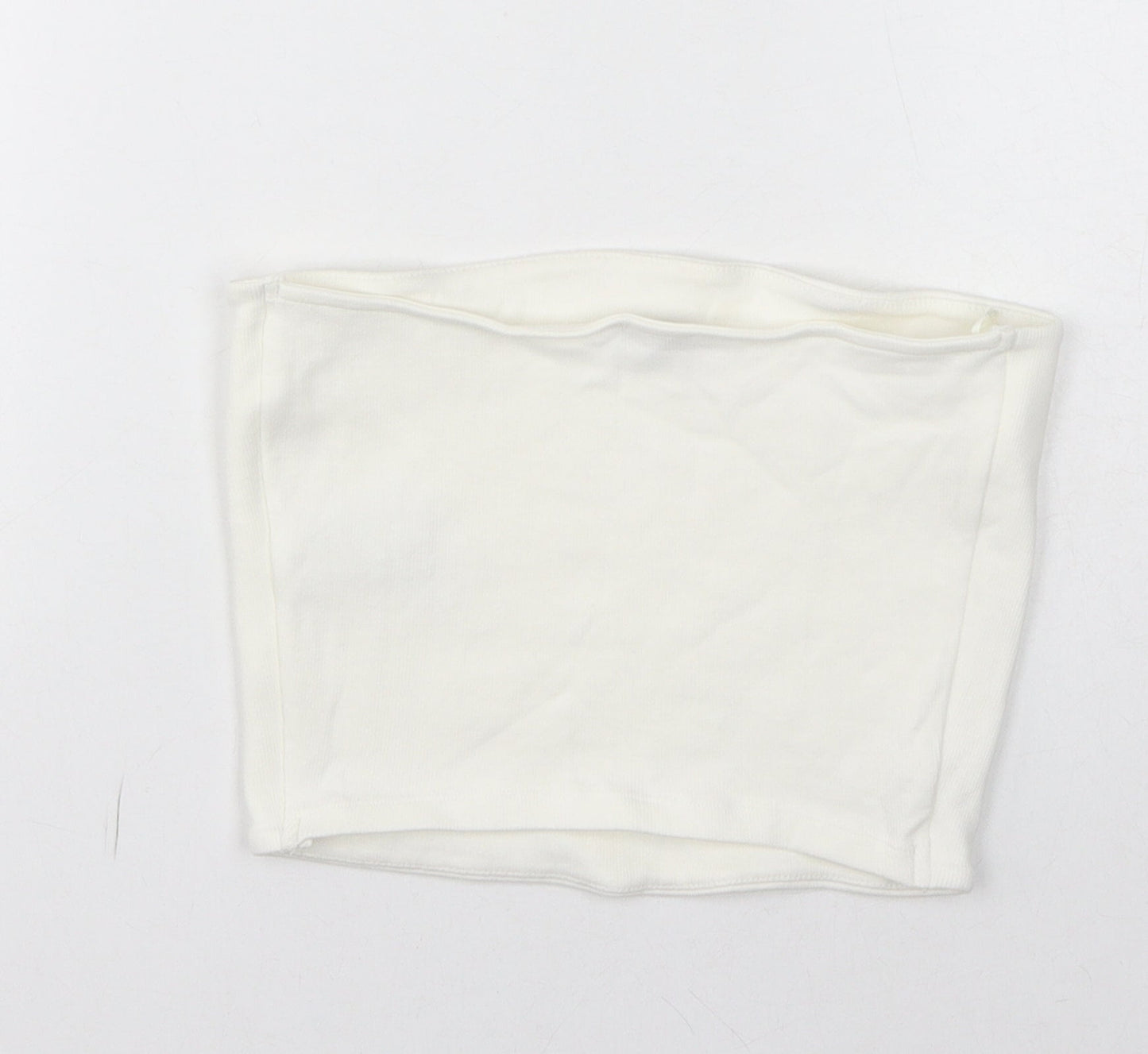 Womens UK Size L Zara White Cropped T-Shirt
