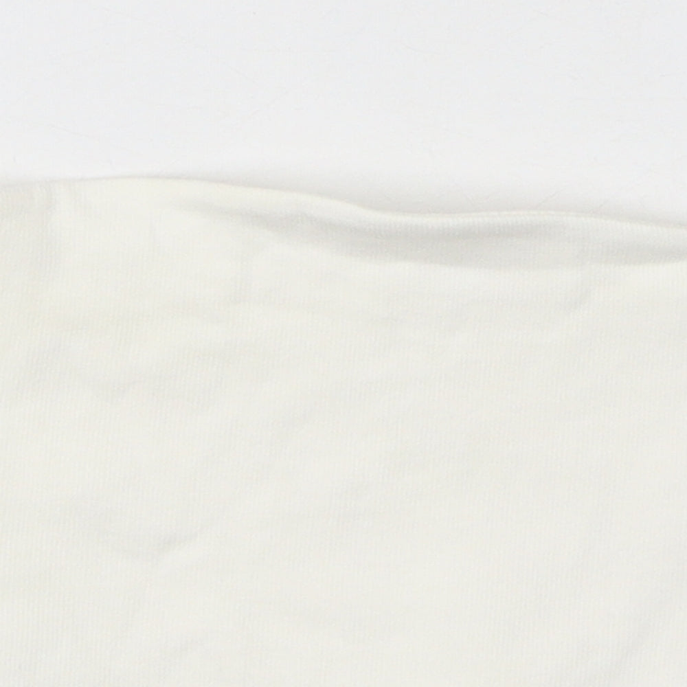 Womens UK Size L Zara White Cropped T-Shirt