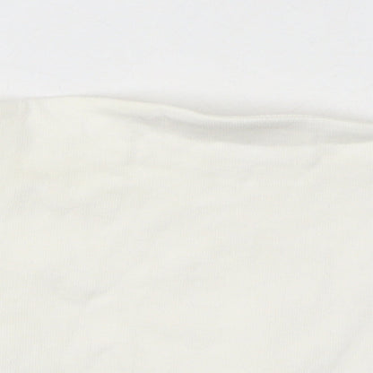Womens UK Size L Zara White Cropped T-Shirt