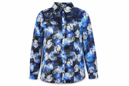 Womens UK Size 12 Together Blue Basic Button-Up