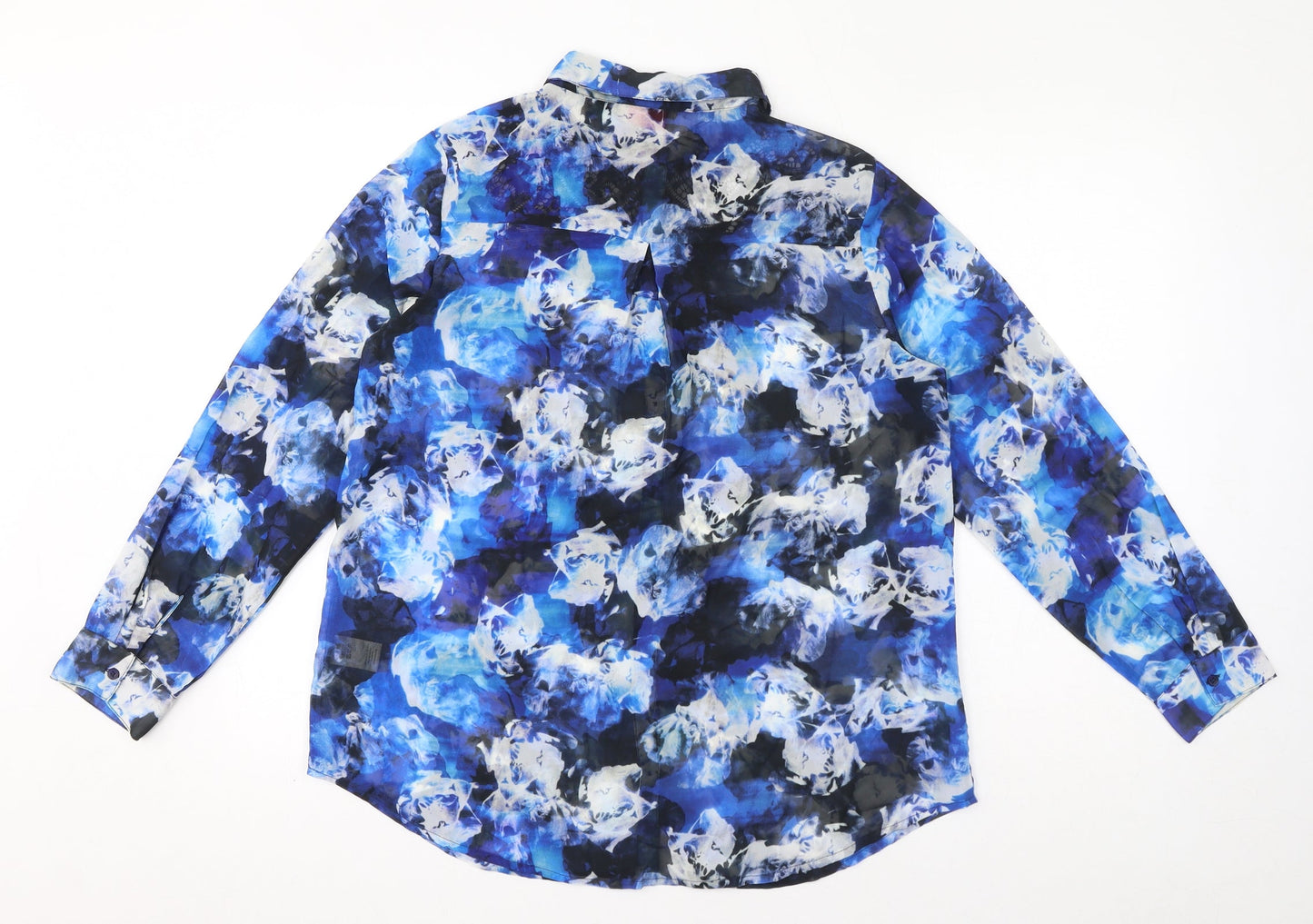 Womens UK Size 12 Together Blue Basic Button-Up