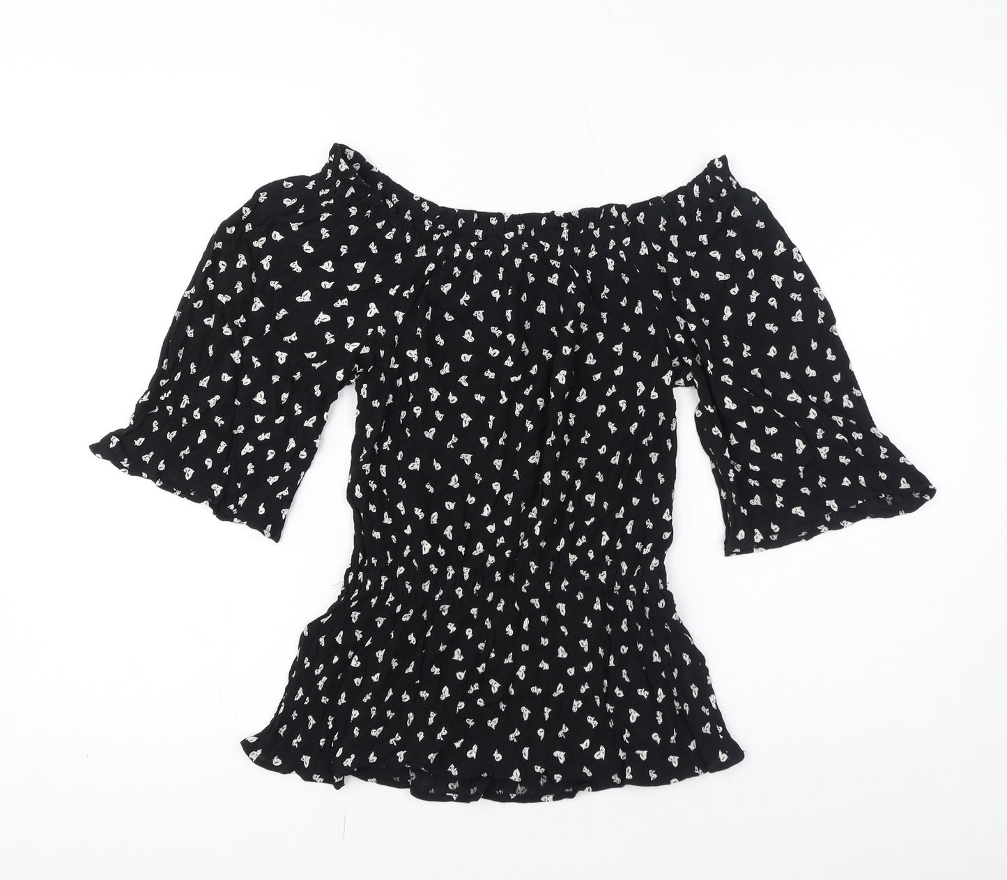 Womens UK Size 8 Marks and Spencer Black Basic T-Shirt