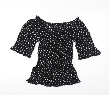 Womens UK Size 8 Marks and Spencer Black Basic T-Shirt