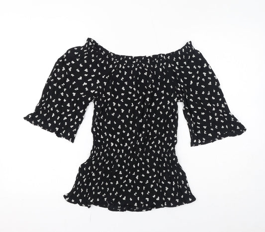 Womens UK Size 8 Marks and Spencer Black Basic T-Shirt