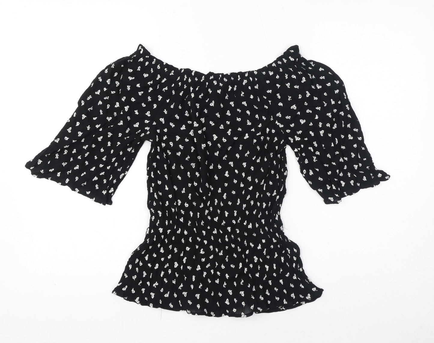 Womens UK Size 8 Marks and Spencer Black Basic T-Shirt