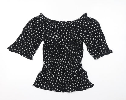 Womens UK Size 8 Marks and Spencer Black Basic T-Shirt