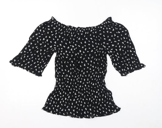 Womens UK Size 8 Marks and Spencer Black Basic T-Shirt