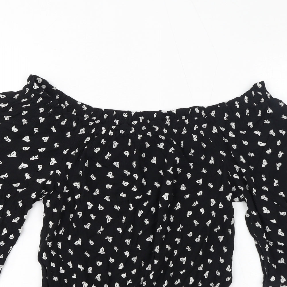 Womens UK Size 8 Marks and Spencer Black Basic T-Shirt