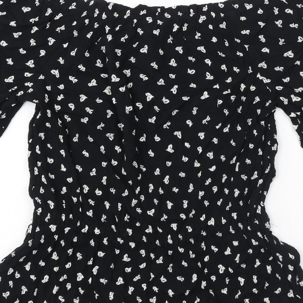 Womens UK Size 8 Marks and Spencer Black Basic T-Shirt