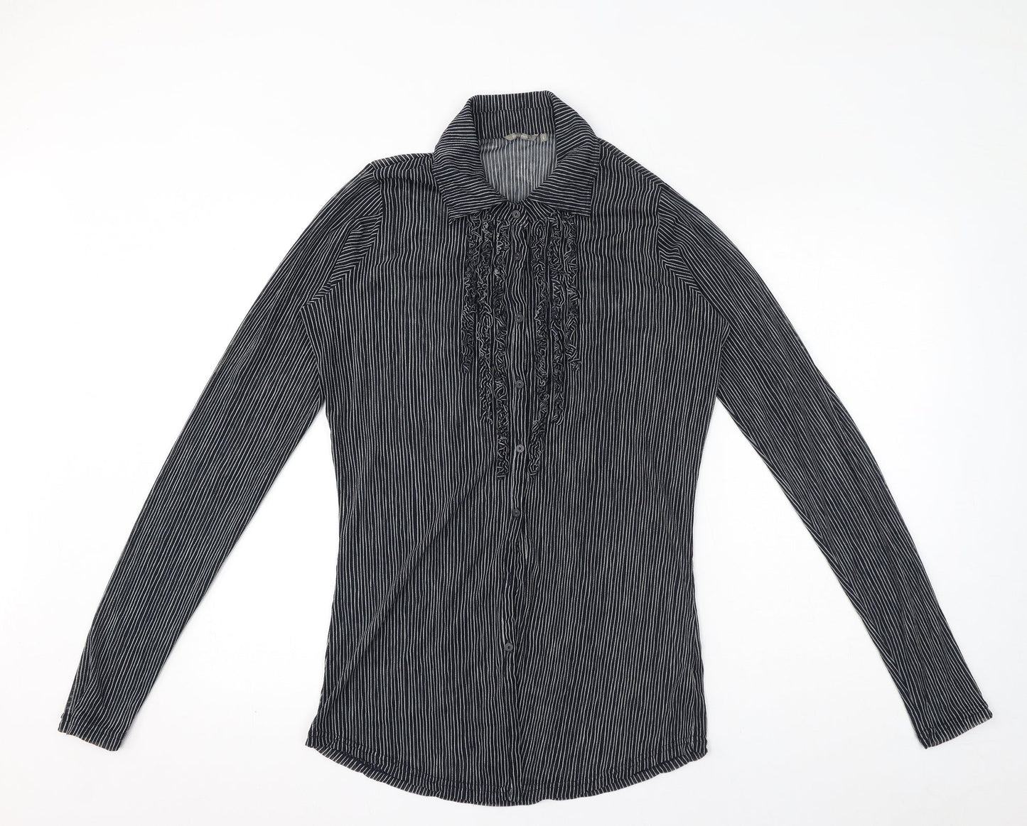 Womens UK Size L Sandwich Blue Basic Blouse