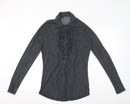 Womens UK Size L Sandwich Blue Basic Blouse