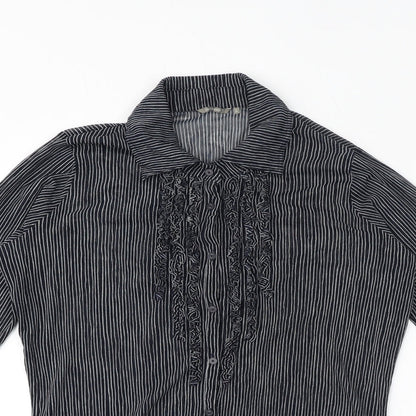 Womens UK Size L Sandwich Blue Basic Blouse