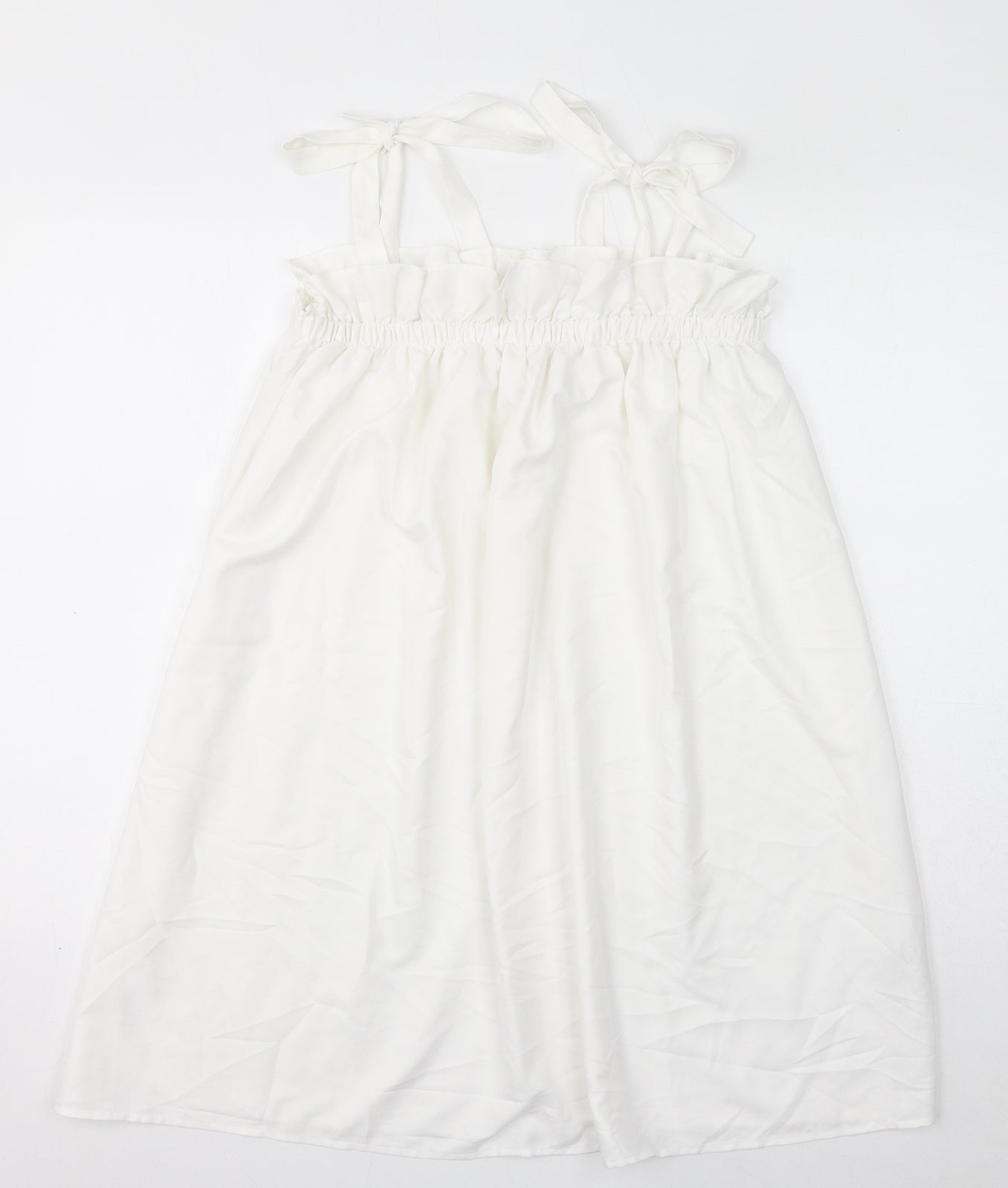 Missguided Womens White Polyester Mini Size 8 Square Neck Pullover