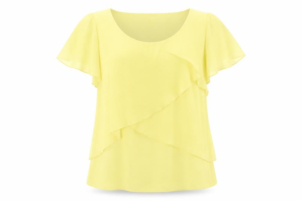Womens UK Size 16 Evans Yellow Basic T-Shirt