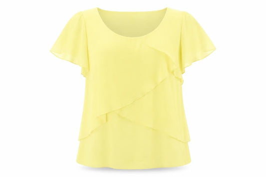 Womens UK Size 16 Evans Yellow Basic T-Shirt