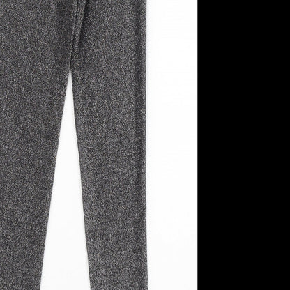 Body Flirt Womens Silver Polyester Capri Leggings Size XS L29 in - Glitter Elastic Waist