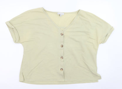 Womens UK Size 16 Warehouse Green Basic Blouse