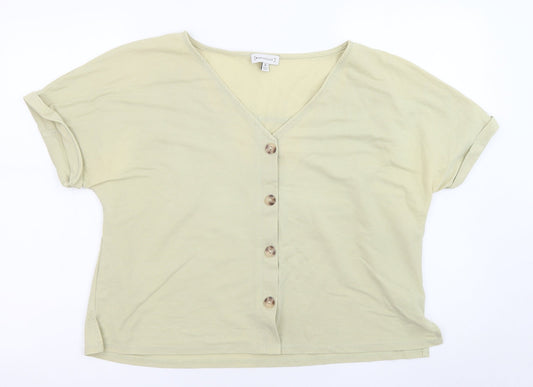 Womens UK Size 16 Warehouse Green Basic Blouse