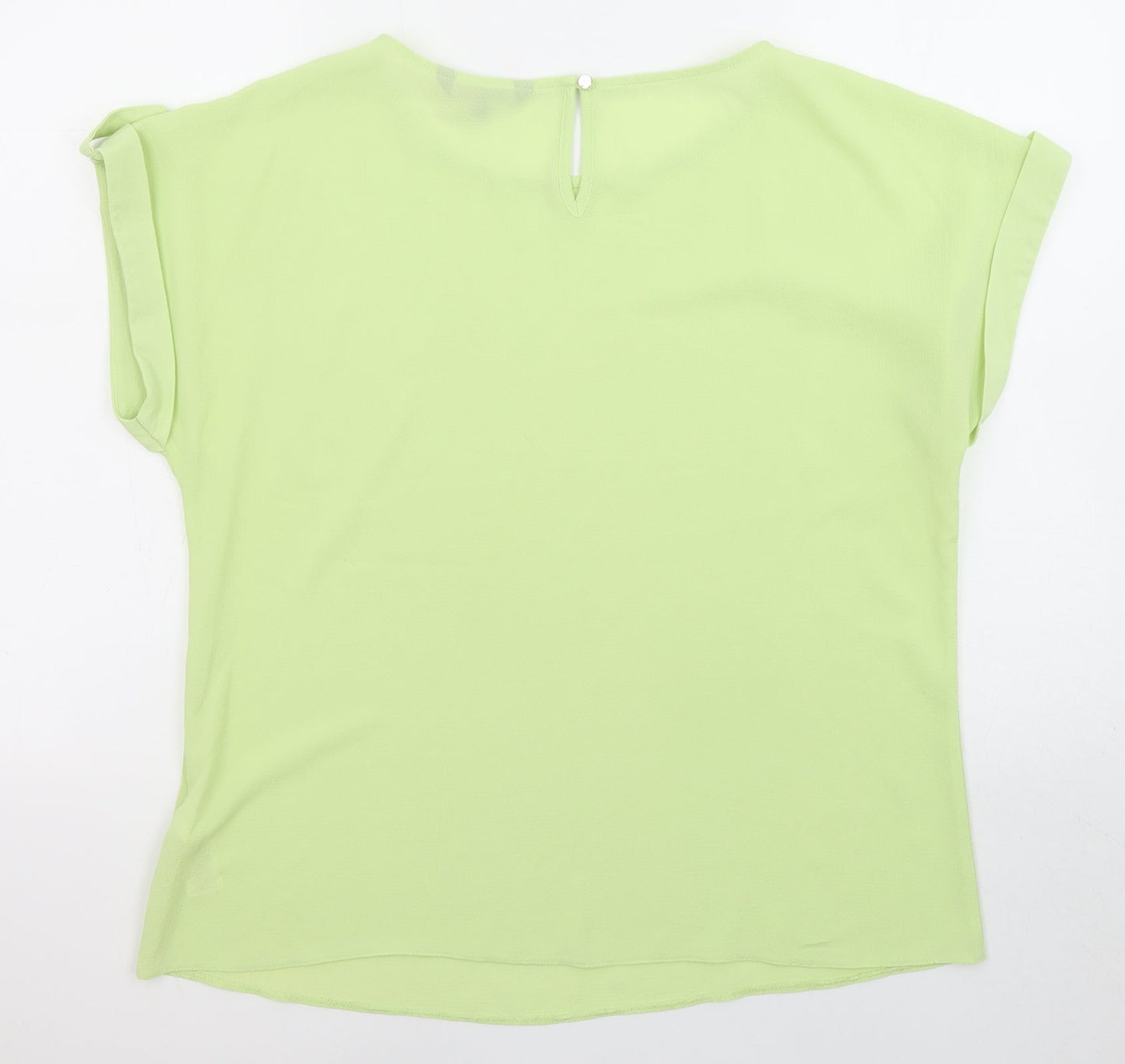 Bonmarché Womens Green Polyester Basic Blouse Size 14 Boat Neck