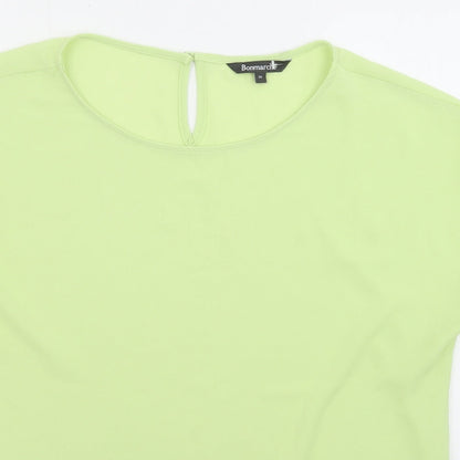 Bonmarché Womens Green Polyester Basic Blouse Size 14 Boat Neck