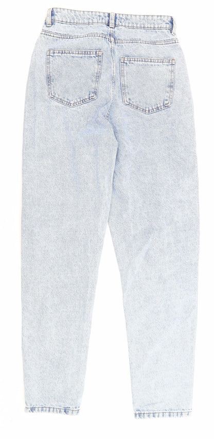 Denim & Co. Womens Blue Cotton Straight Jeans Size 8 L29 in Regular Zip - Pockets