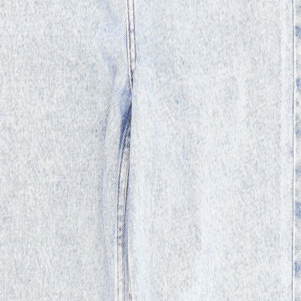 Denim & Co. Womens Blue Cotton Straight Jeans Size 8 L29 in Regular Zip - Pockets