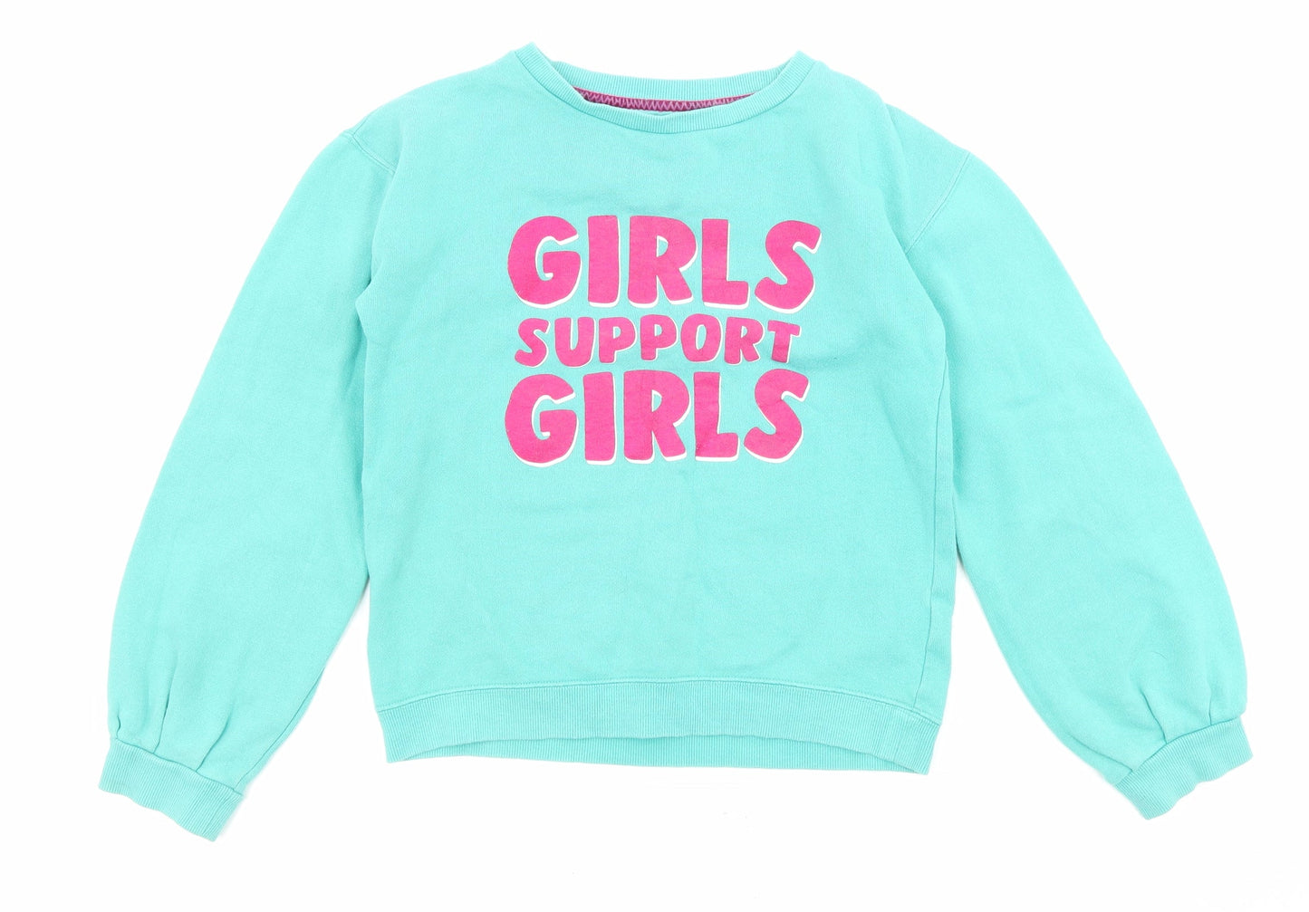 John Lewis Girls Green Cotton Pullover Sweatshirt Size 11 Years Pullover - Girls support girls