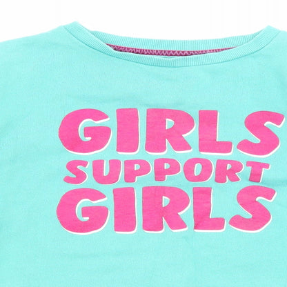 John Lewis Girls Green Cotton Pullover Sweatshirt Size 11 Years Pullover - Girls support girls