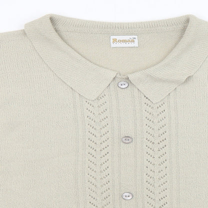 Womens UK Size L Roman Beige Cardigan Jumper
